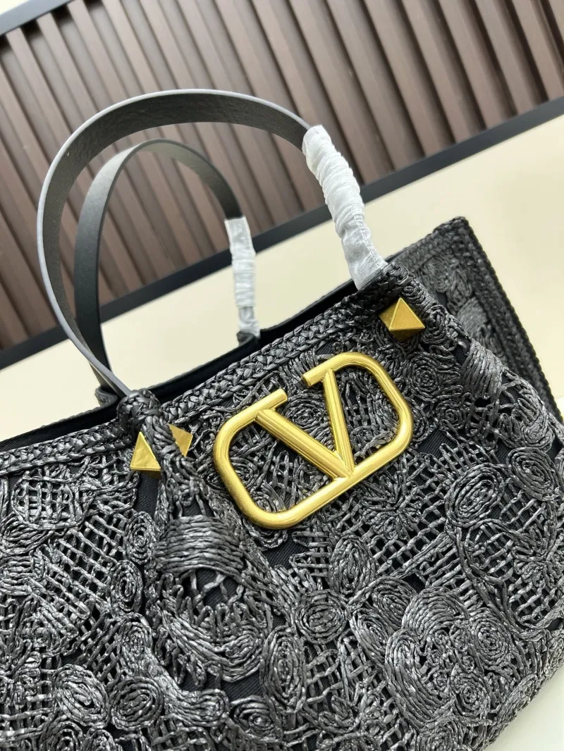 Valentino Black Woven Tote Bag 20269 - Image 4