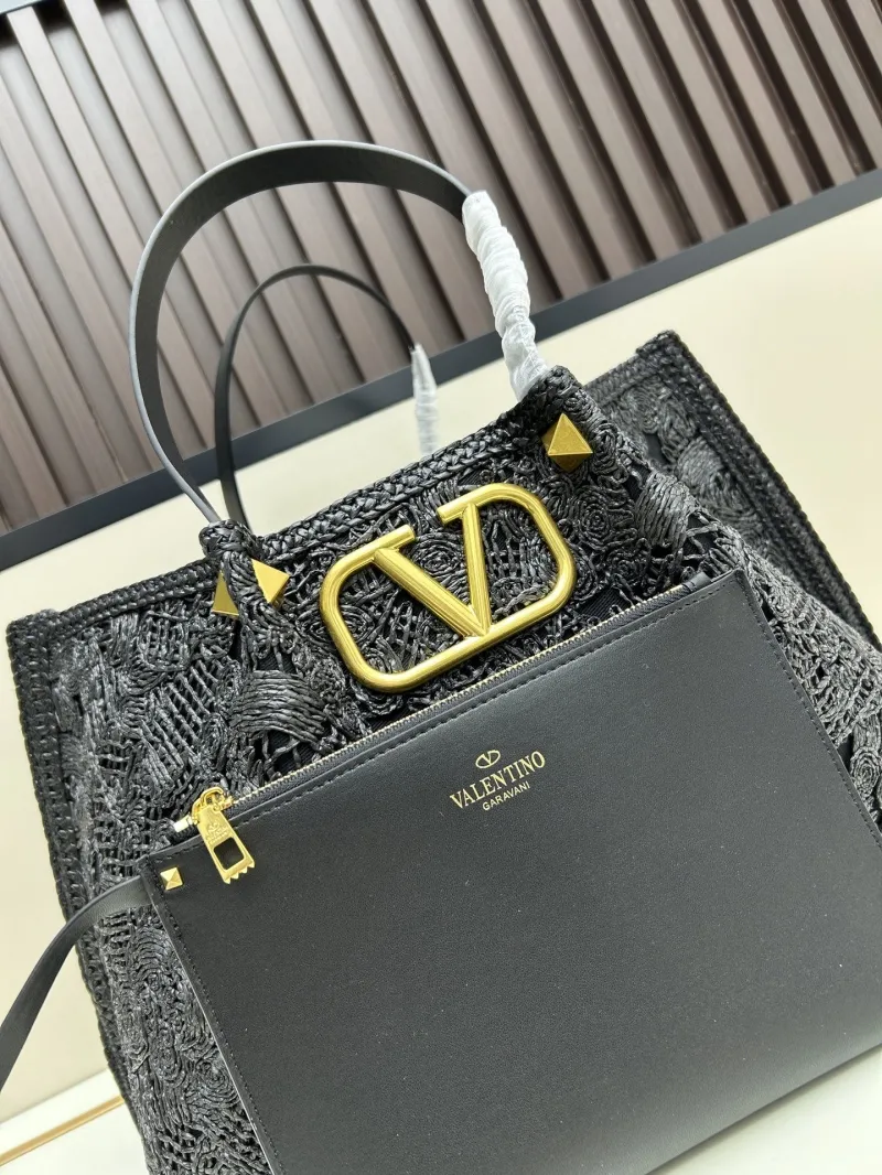 Valentino Black Woven Tote Bag 20269 - Image 6