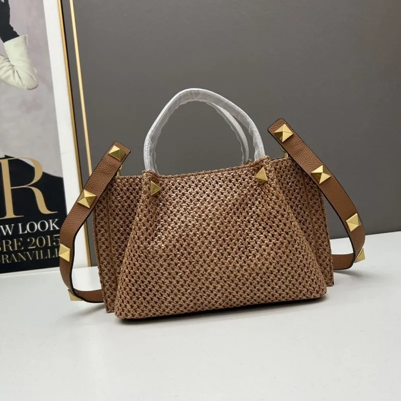 Valentino Brown Woven Tote Bag 20235 - Image 3