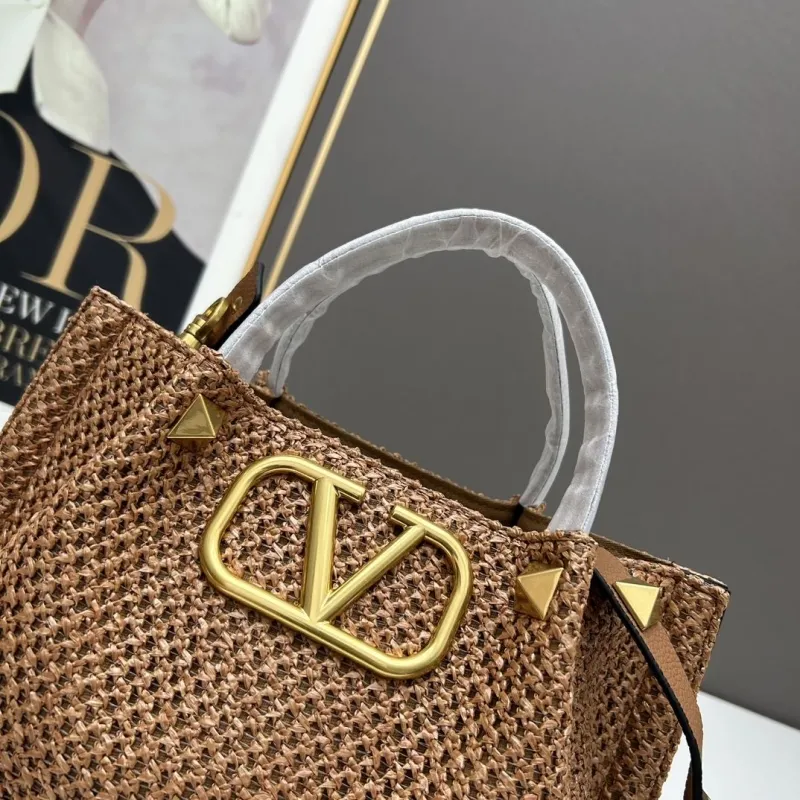 Valentino Brown Woven Tote Bag 20235 - Image 4