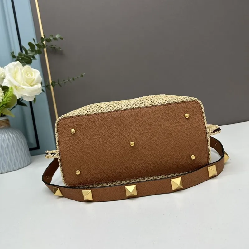 Valentino Woven Straw Tote Bag Beige 20235 - Image 5