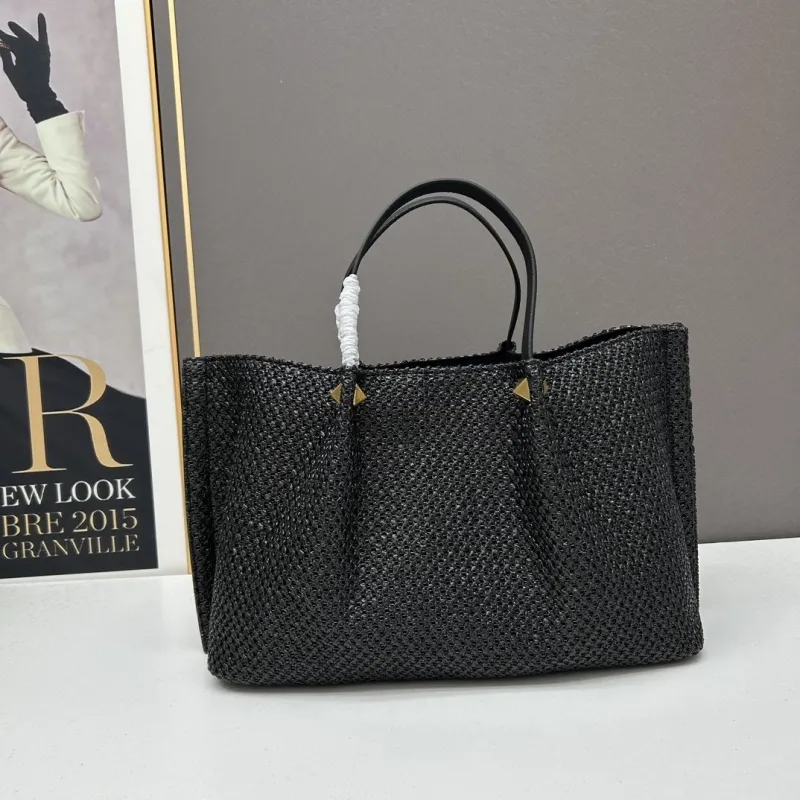 Valentino Black Woven Tote Bag 20236 - Image 3