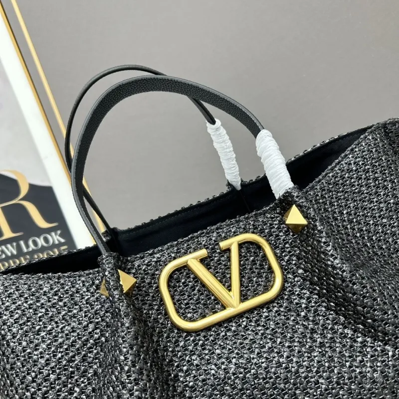 Valentino Black Woven Tote Bag 20236 - Image 4