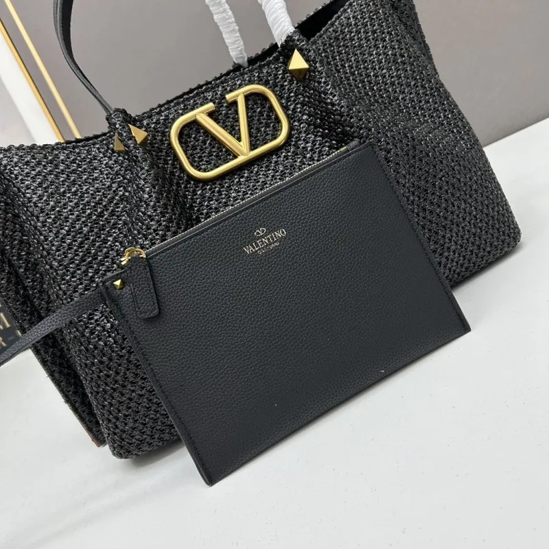 Valentino Black Woven Tote Bag 20236 - Image 6