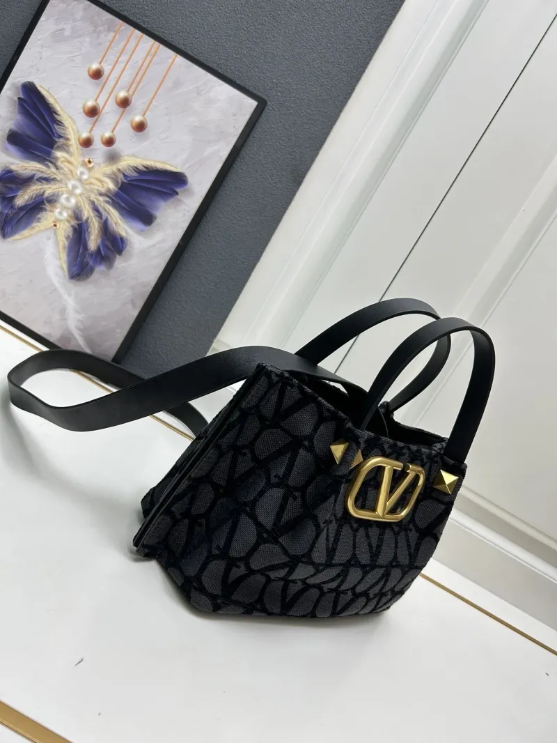 Valentino Small Black Tote Bag 5039-2 - Image 3