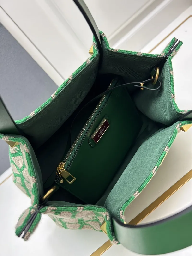 Valentino Small Green Monogram Tote Bag - Image 8