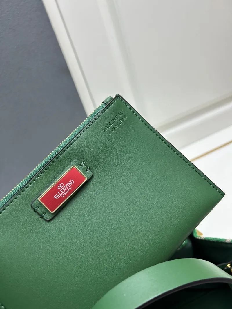 Valentino Small Green Monogram Tote Bag - Image 9