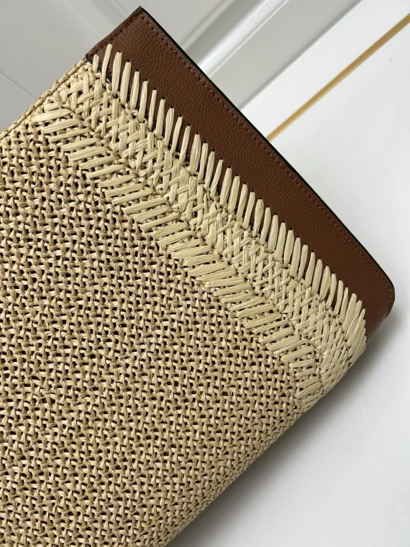 Valentino 9875 Large Beige Brown Woven Tote Bag - Image 6