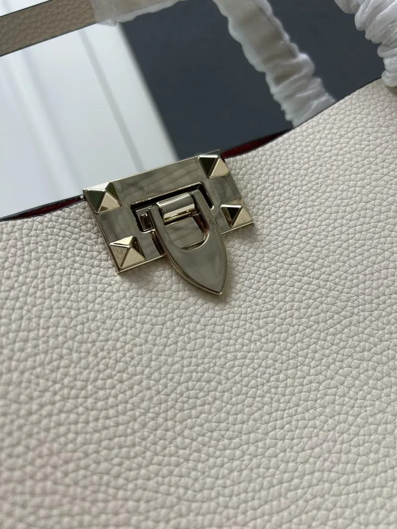 Valentino Cream Leather Tote Bag 5025 - Image 5