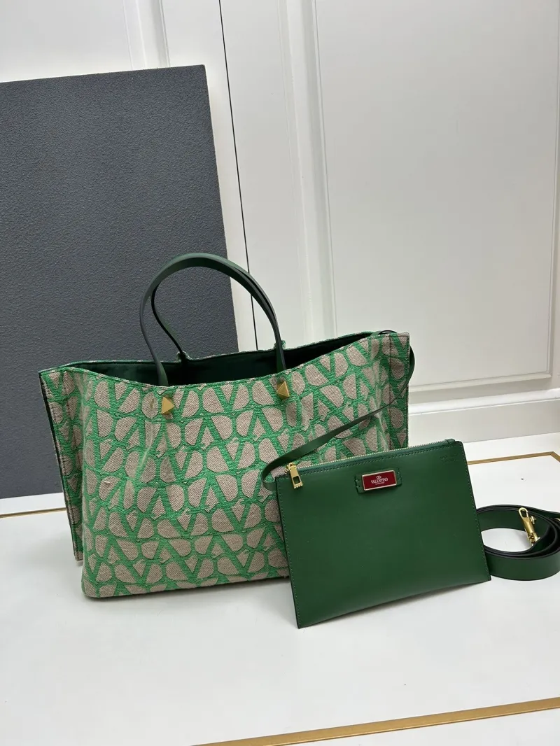 Valentino Large Green Tote Bag 5039 - Image 3