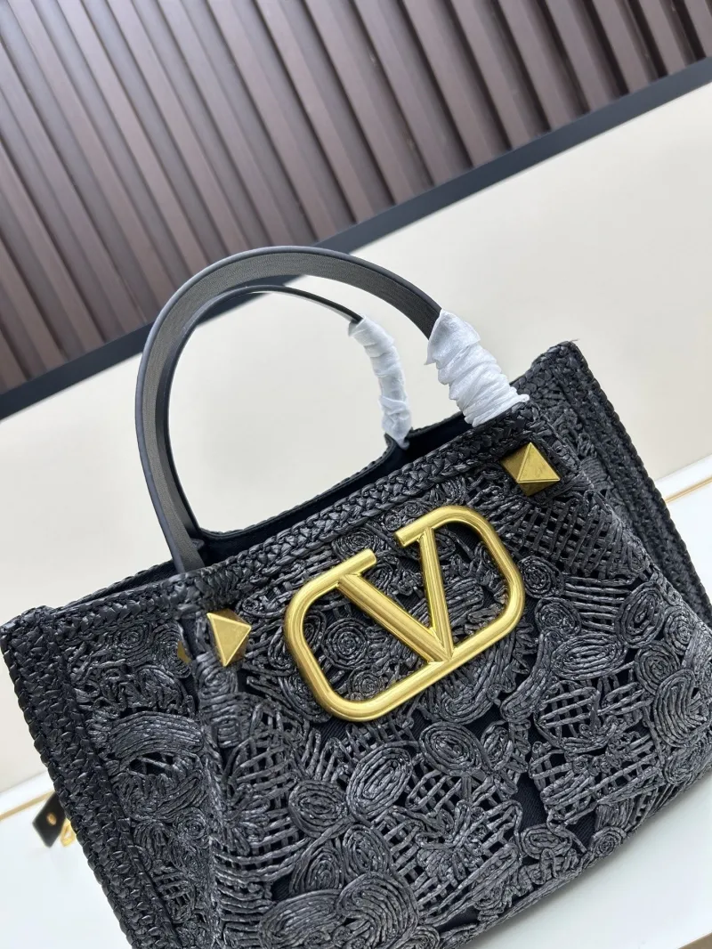 Valentino Black Woven Tote Bag 20268 - Image 4