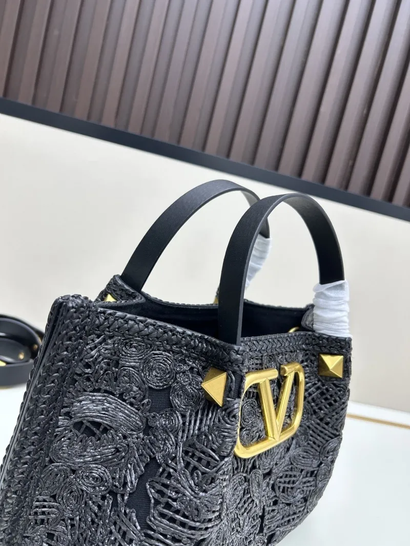Valentino Black Woven Tote Bag 20268 - Image 6
