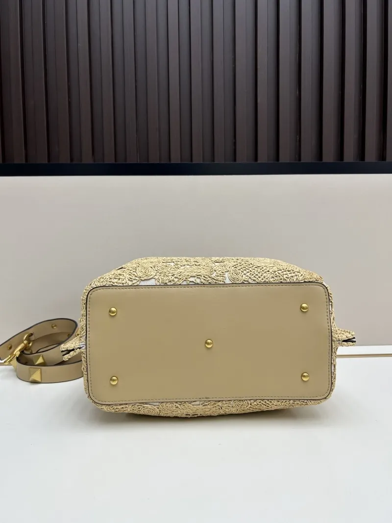 Valentino Beige Raffia Tote Bag 20268 - Image 5