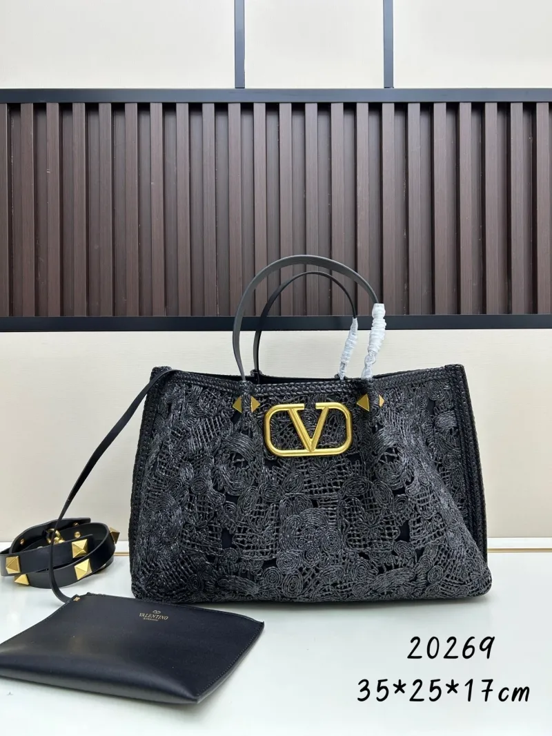 Valentino Black Woven Tote Bag Model 20269