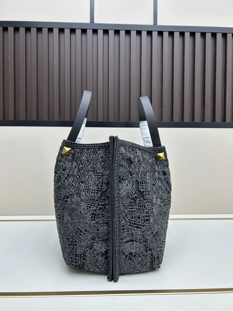 Alternative view of Valentino Black Woven Tote Bag Model 20269