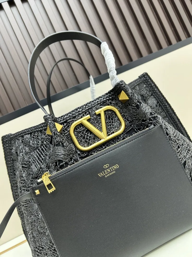 Valentino Black Woven Tote Bag Model 20269 - Image 6
