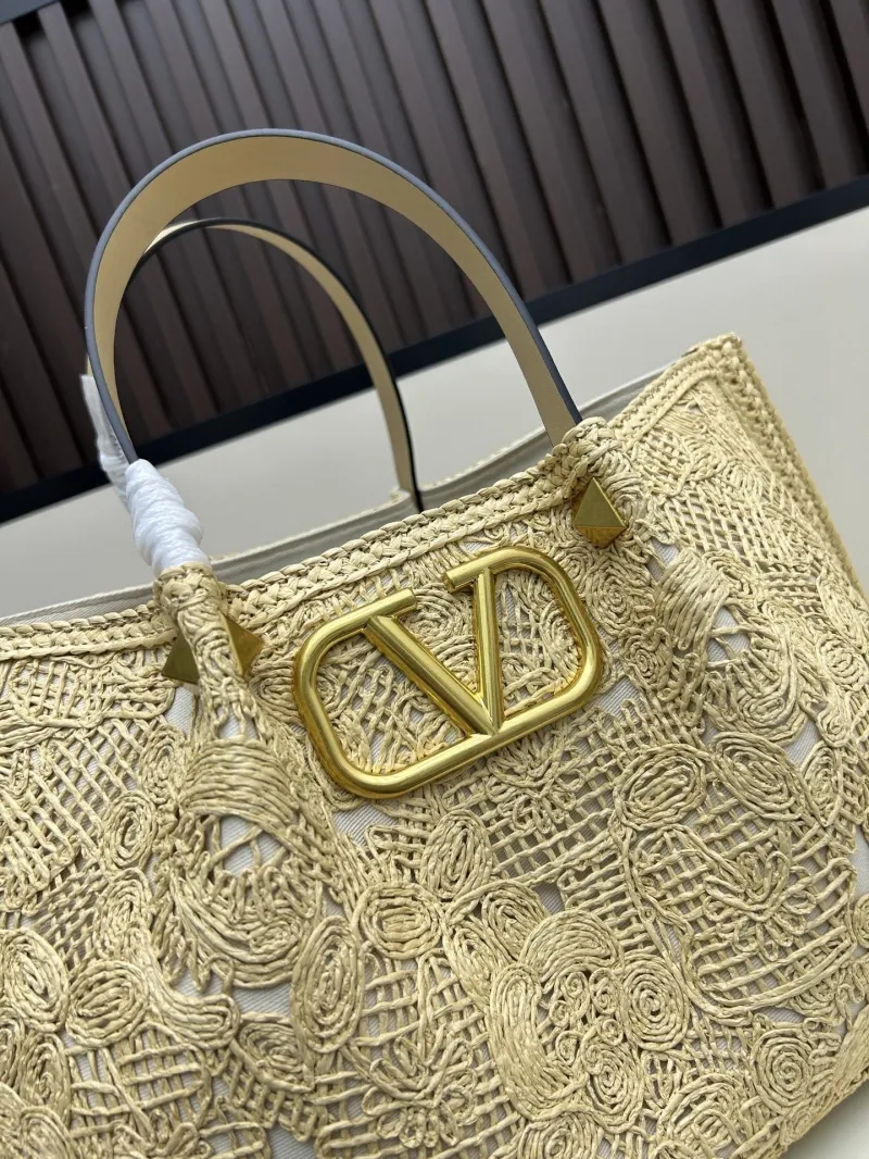 Valentino Beige Straw Tote Bag 20269 - Image 4