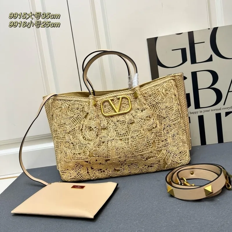 Valentino Beige Lace Tote Bag Large