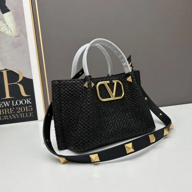 Alternative view of Valentino Black Woven Shoulder Tote Bag 20235