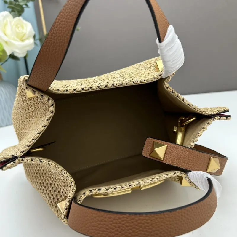 Valentino Beige Woven Tote Bag 20235 - Image 6