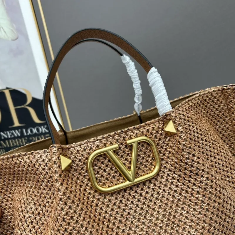 Valentino Brown Woven Tote Bag 20236 - Image 4