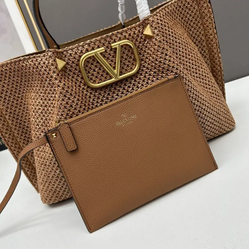Valentino Brown Woven Tote Bag 20236 - Image 6