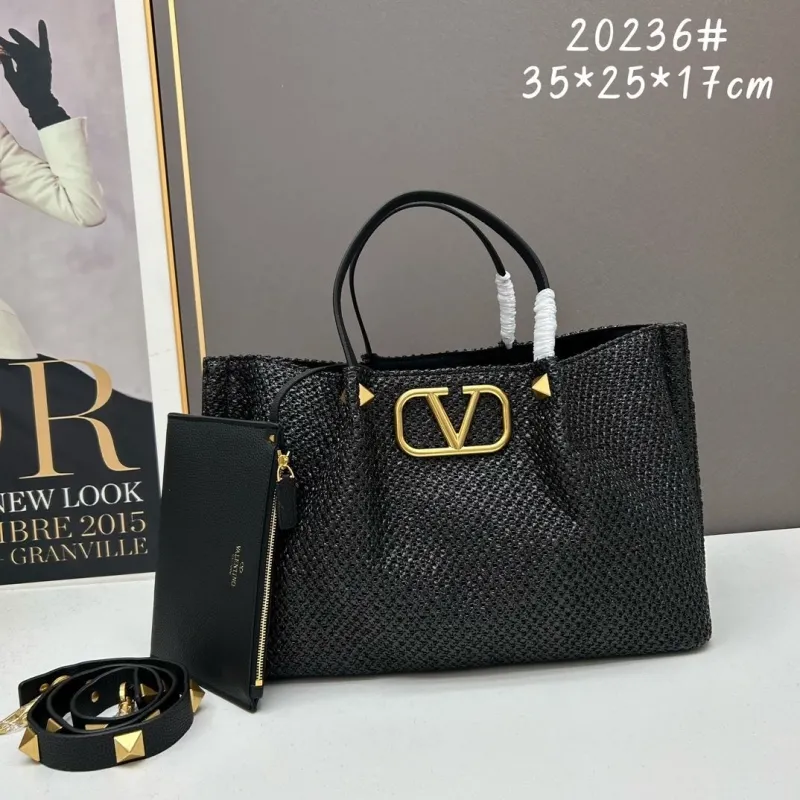 Valentino Black Woven Tote Bag 20236