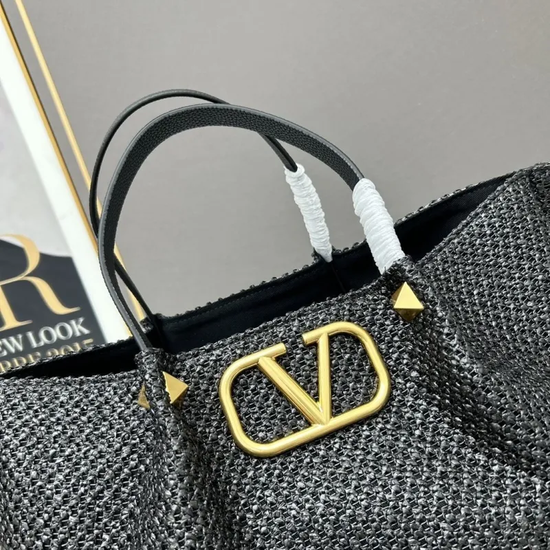 Valentino Black Woven Tote Bag 20236 - Image 4