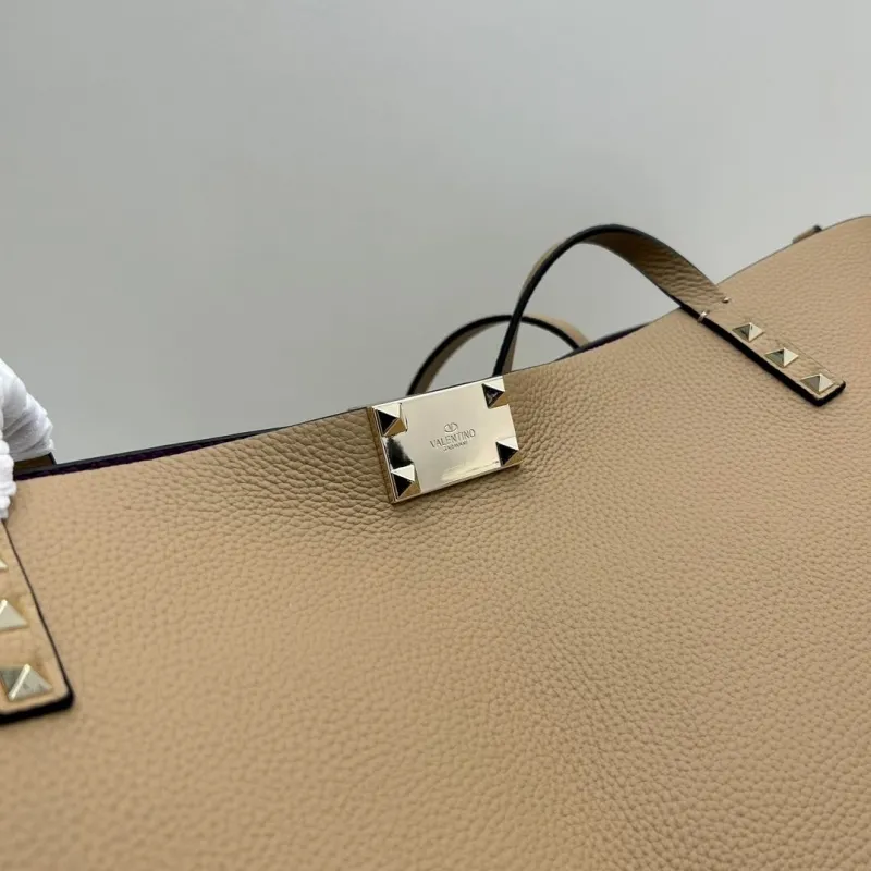 Valentino Beige Leather Tote Bag with Small Pouch 20244 - Image 3