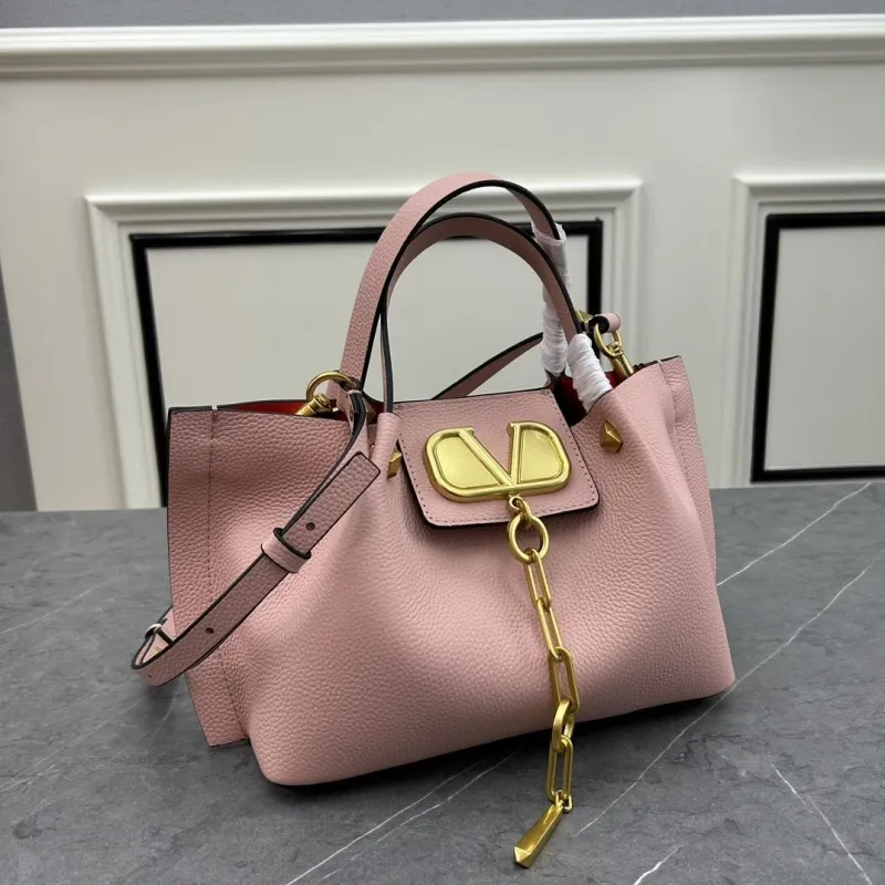 Alternative view of Valentino Pink Leather Shopping Bag Size 31x25x15cm SKU 63