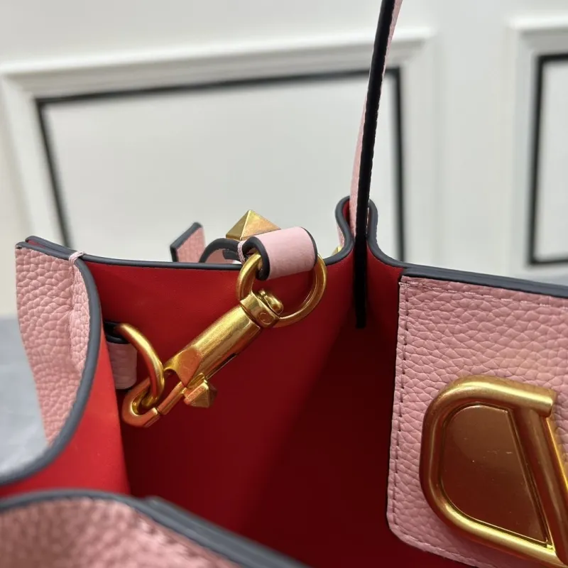Valentino Pink Leather Shopping Bag Size 31x25x15cm SKU 63 - Image 8