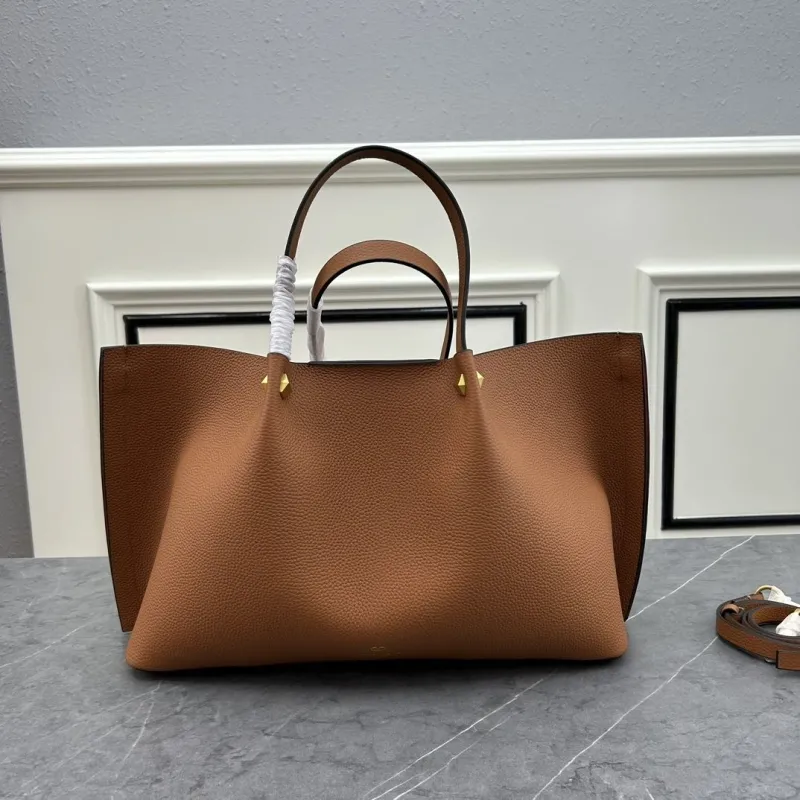 Valentino Brown Leather Tote Bag with Pouch SKU 68 - Image 3