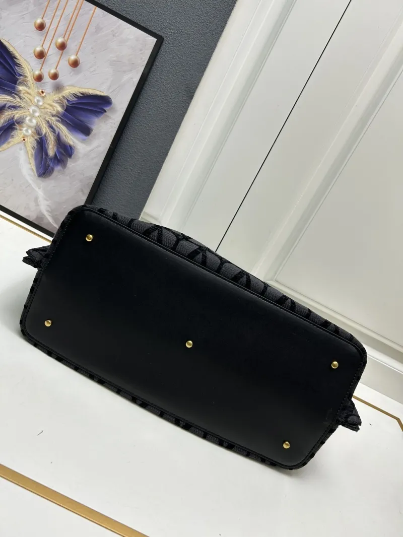 Valentino Large Black Monogram Tote Bag with Pouch - Image 7