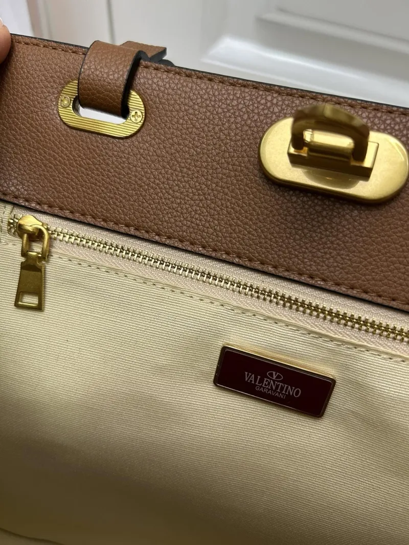Valentino Raffia Tote Bag Style 5020 Beige Brown - Image 8
