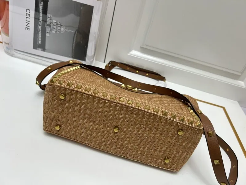 Valentino Brown Woven Tote Bag 5020 - Image 4