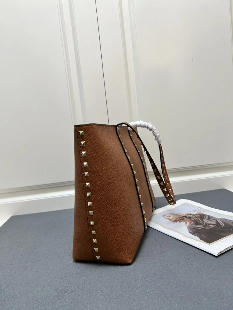 Valentino Brown Leather Tote Bag Model 9905 - Image 5
