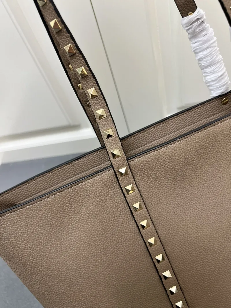 Valentino Taupe Leather Tote Bag Model 9905 - Image 4