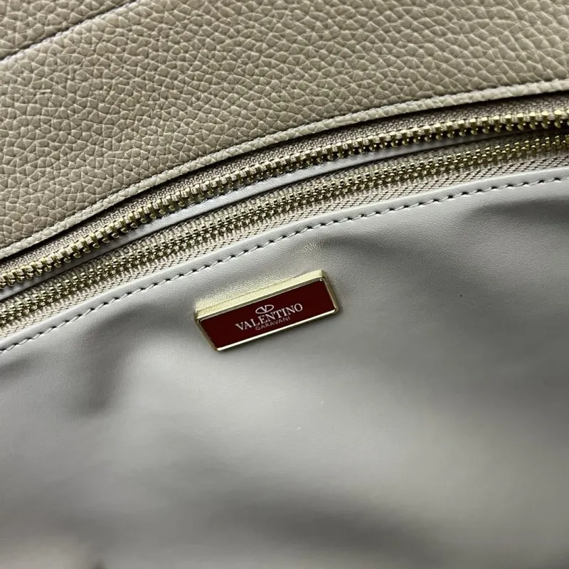 Valentino Taupe Leather Tote Bag Model 9905 - Image 9