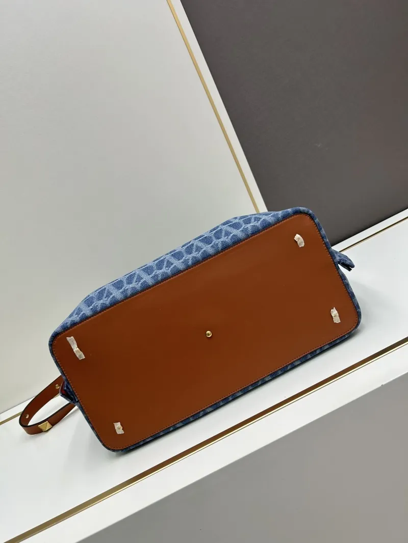 Valentino 8113 Blue Denim Tote Bag with Pouch - Image 5