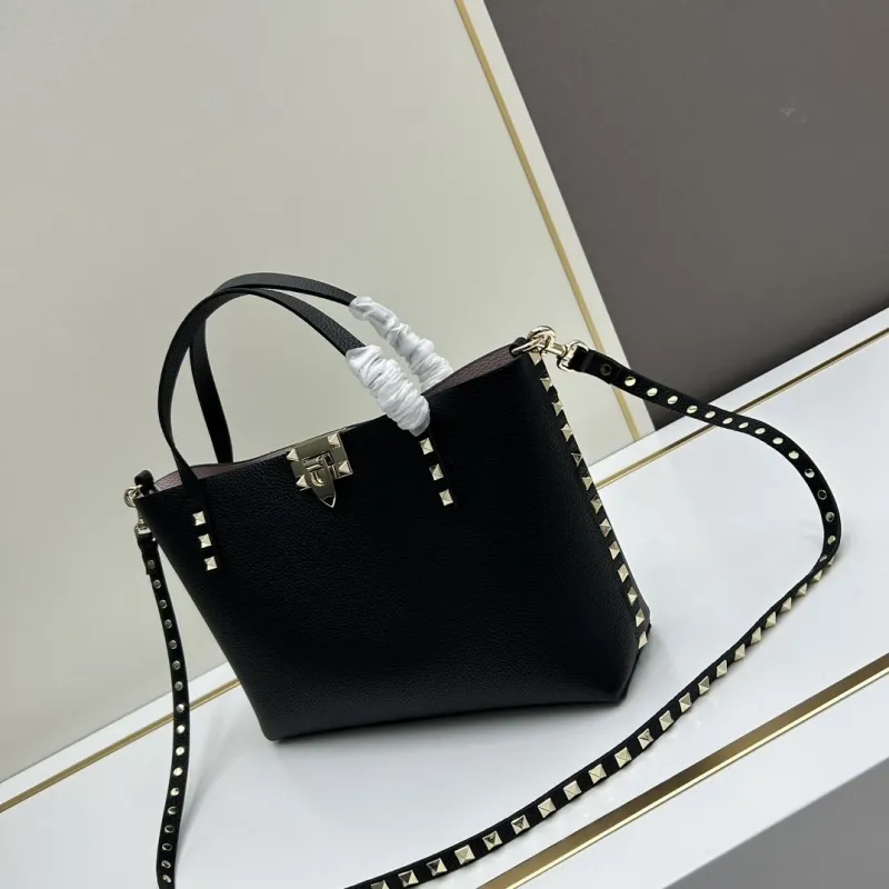 Alternative view of Valentino Black Studded Tote Handbag with Pouch 20243
