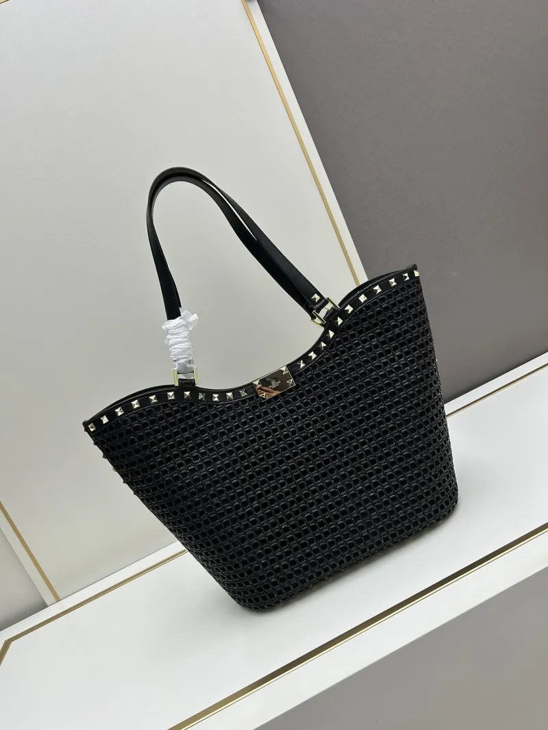 Valentino Black Woven Tote Bag 20251 - Image 3