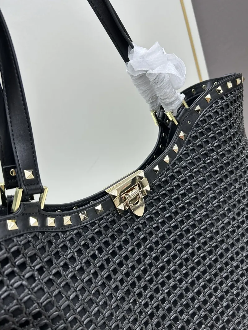 Valentino Black Woven Tote Bag 20251 - Image 4