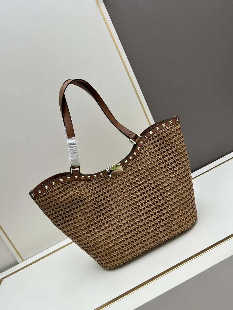 Valentino Brown Woven Tote Bag 20251 - Image 3