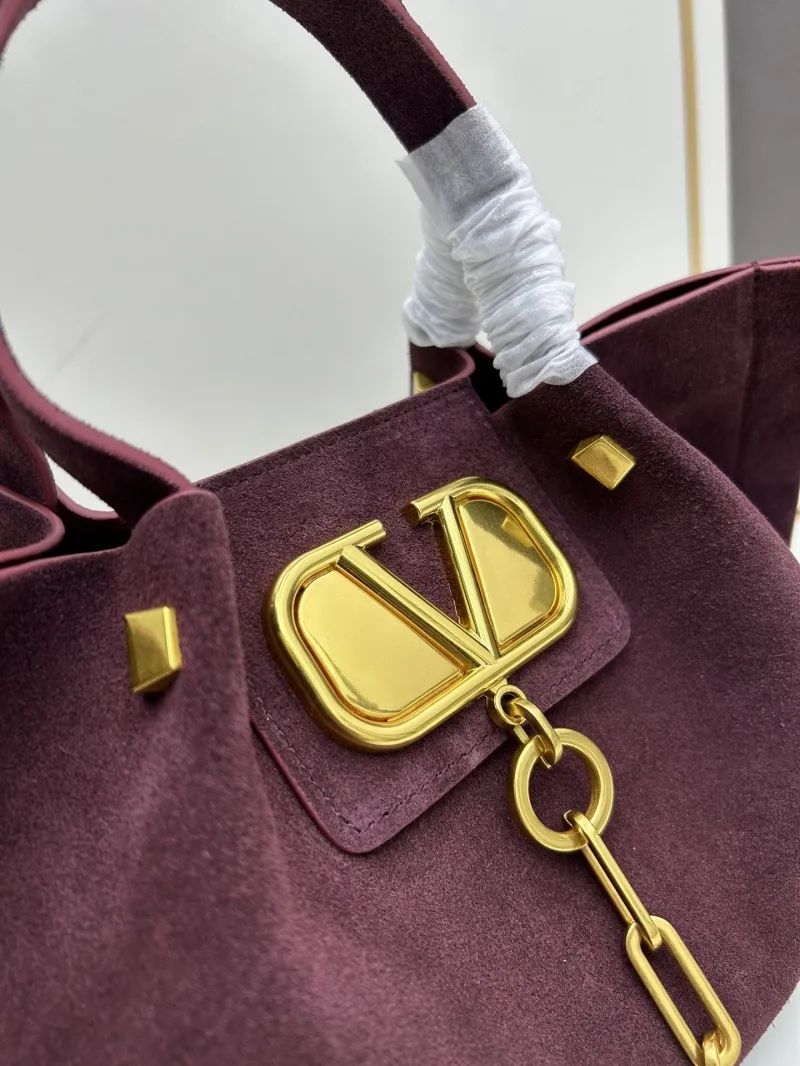 Alternative view of Valentino Burgundy Suede Tote Bag 20255