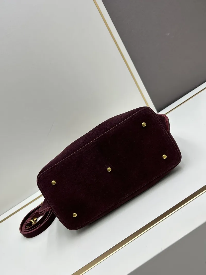 Valentino Burgundy Suede Tote Bag 20255 - Image 3