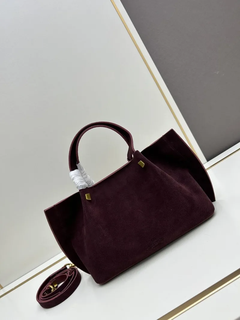 Valentino Burgundy Suede Tote Bag 20255 - Image 4