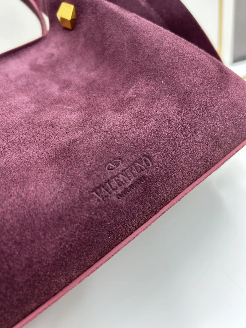 Valentino Burgundy Suede Tote Bag 20255 - Image 5