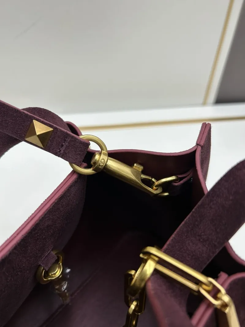 Valentino Burgundy Suede Tote Bag 20255 - Image 8