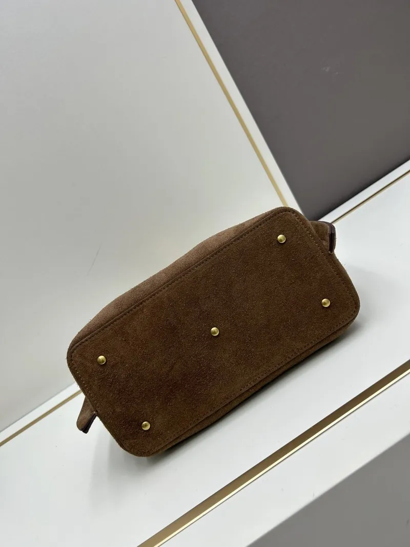 Valentino Brown Suede Handbag 20255 - Image 3