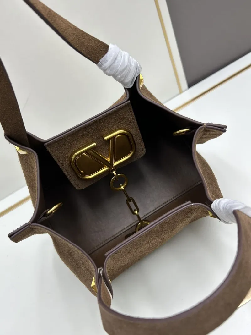 Valentino Brown Suede Handbag 20255 - Image 6